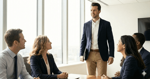 Man looking confident in well-styled outfit